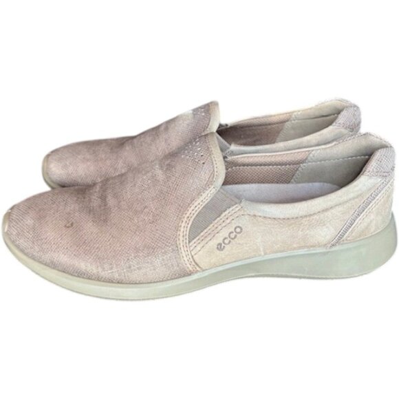 Ecco Soft 5 Slip On Leather Comfort Shoes - Warm Gray/Moon Rock - 39 (8.5) - Picture 4 of 9